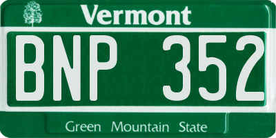 VT license plate BNP352