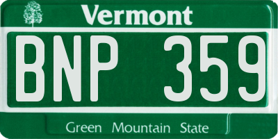 VT license plate BNP359