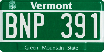 VT license plate BNP391