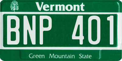 VT license plate BNP401