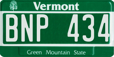 VT license plate BNP434