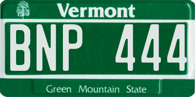 VT license plate BNP444