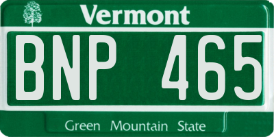VT license plate BNP465