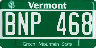 VT license plate BNP468