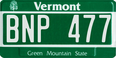 VT license plate BNP477