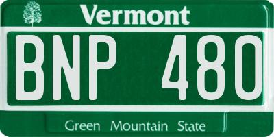 VT license plate BNP480