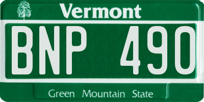 VT license plate BNP490