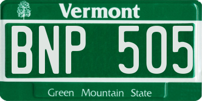 VT license plate BNP505