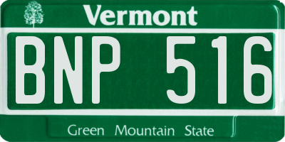 VT license plate BNP516