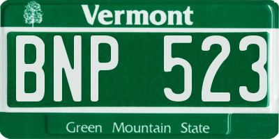 VT license plate BNP523