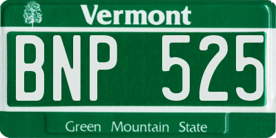 VT license plate BNP525