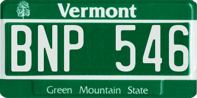 VT license plate BNP546
