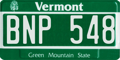 VT license plate BNP548