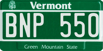 VT license plate BNP550
