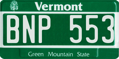 VT license plate BNP553