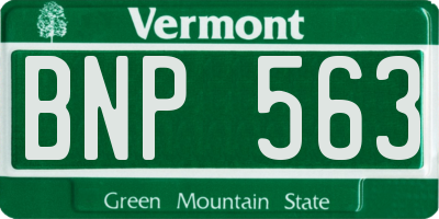 VT license plate BNP563