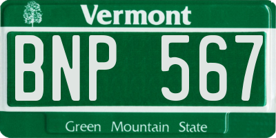 VT license plate BNP567