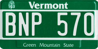 VT license plate BNP570