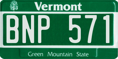 VT license plate BNP571