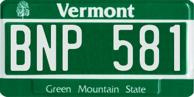 VT license plate BNP581