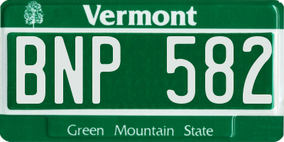 VT license plate BNP582
