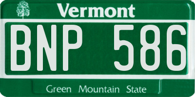 VT license plate BNP586