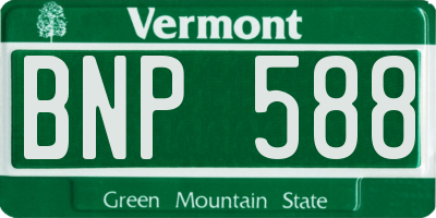 VT license plate BNP588