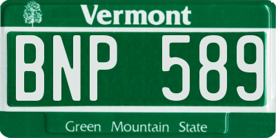VT license plate BNP589