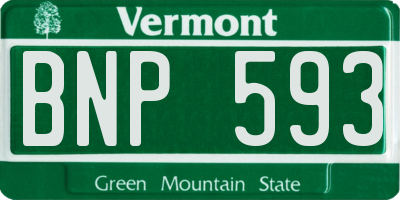 VT license plate BNP593