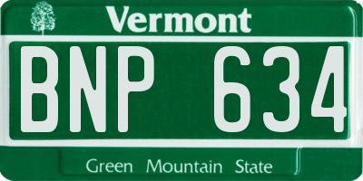 VT license plate BNP634