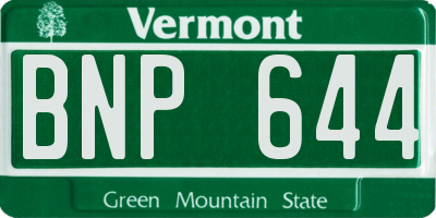 VT license plate BNP644