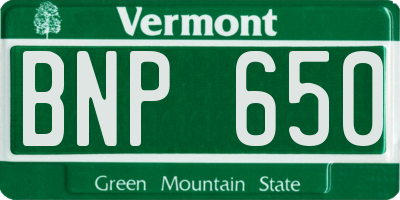 VT license plate BNP650