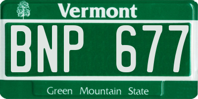 VT license plate BNP677