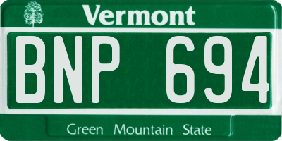 VT license plate BNP694