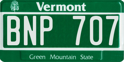 VT license plate BNP707