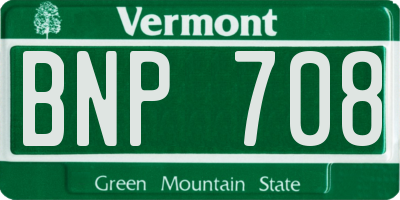 VT license plate BNP708