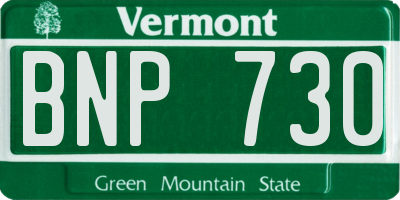 VT license plate BNP730