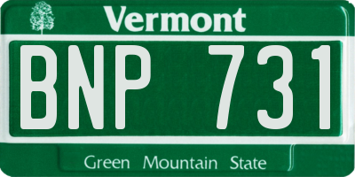 VT license plate BNP731