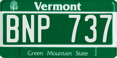 VT license plate BNP737