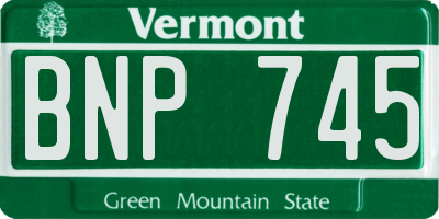 VT license plate BNP745
