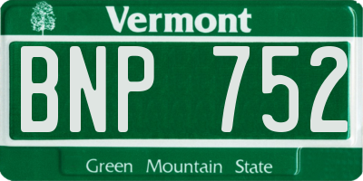 VT license plate BNP752