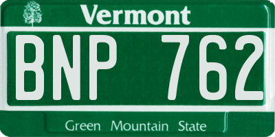 VT license plate BNP762