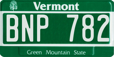 VT license plate BNP782