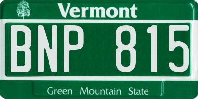 VT license plate BNP815