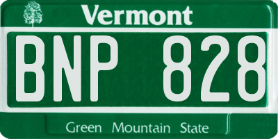 VT license plate BNP828