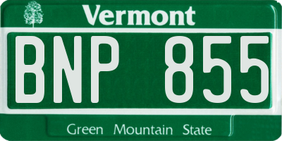 VT license plate BNP855