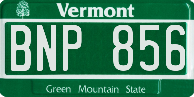 VT license plate BNP856