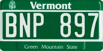 VT license plate BNP897