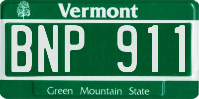 VT license plate BNP911