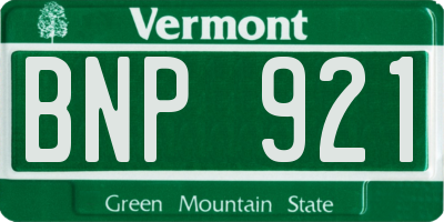 VT license plate BNP921